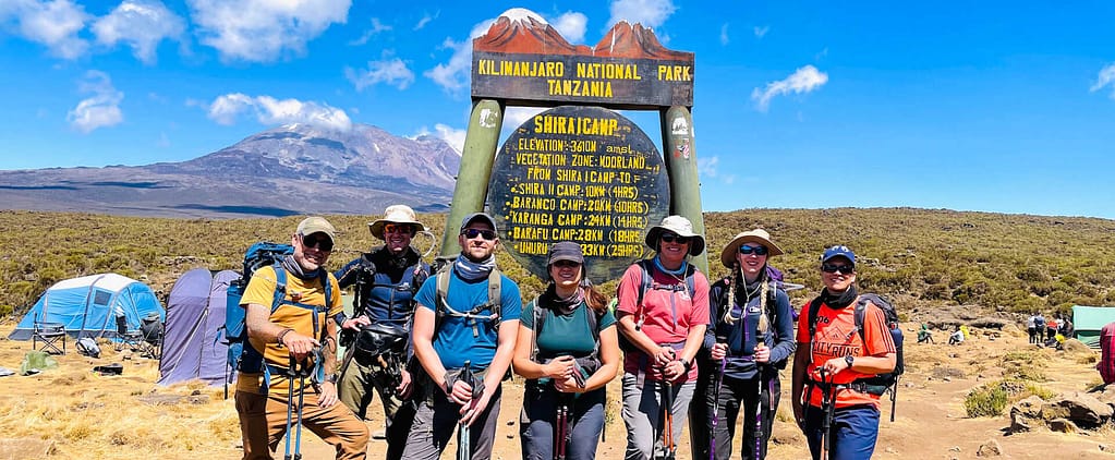 Shira Plateau on Mount Kilimanjaro with rolling moorland and mountain views